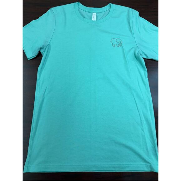 Ivory Ella Mint Green Short Sleeve Shell Graphic Tee Shirt Size Medium - Picture 1 of 9